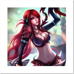 Red hair Katarina artwork Posters and Art